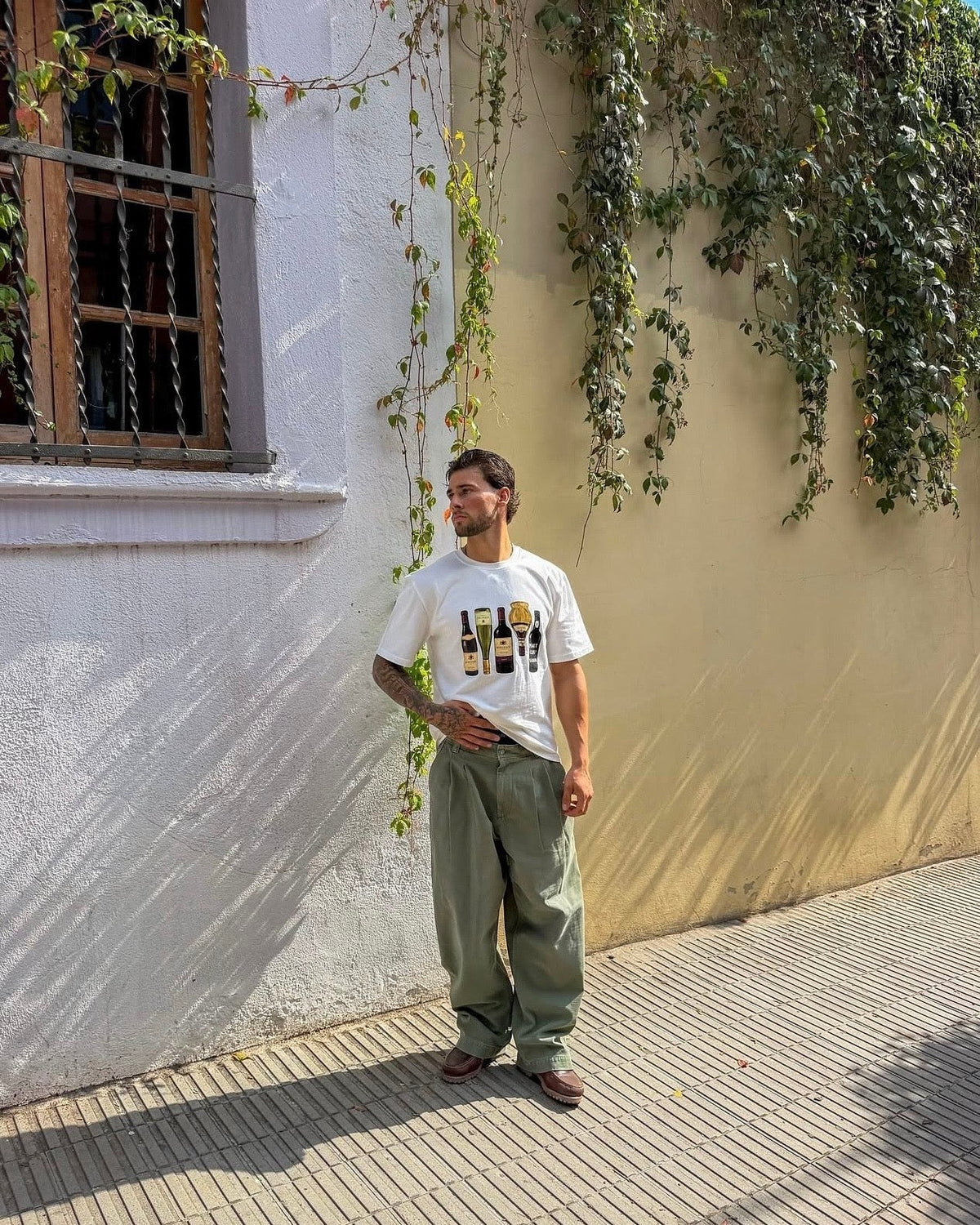 Wine Heavyweight tee | Lewis, 185cm / 6'1", wearing size Medium (Boxy Fit)