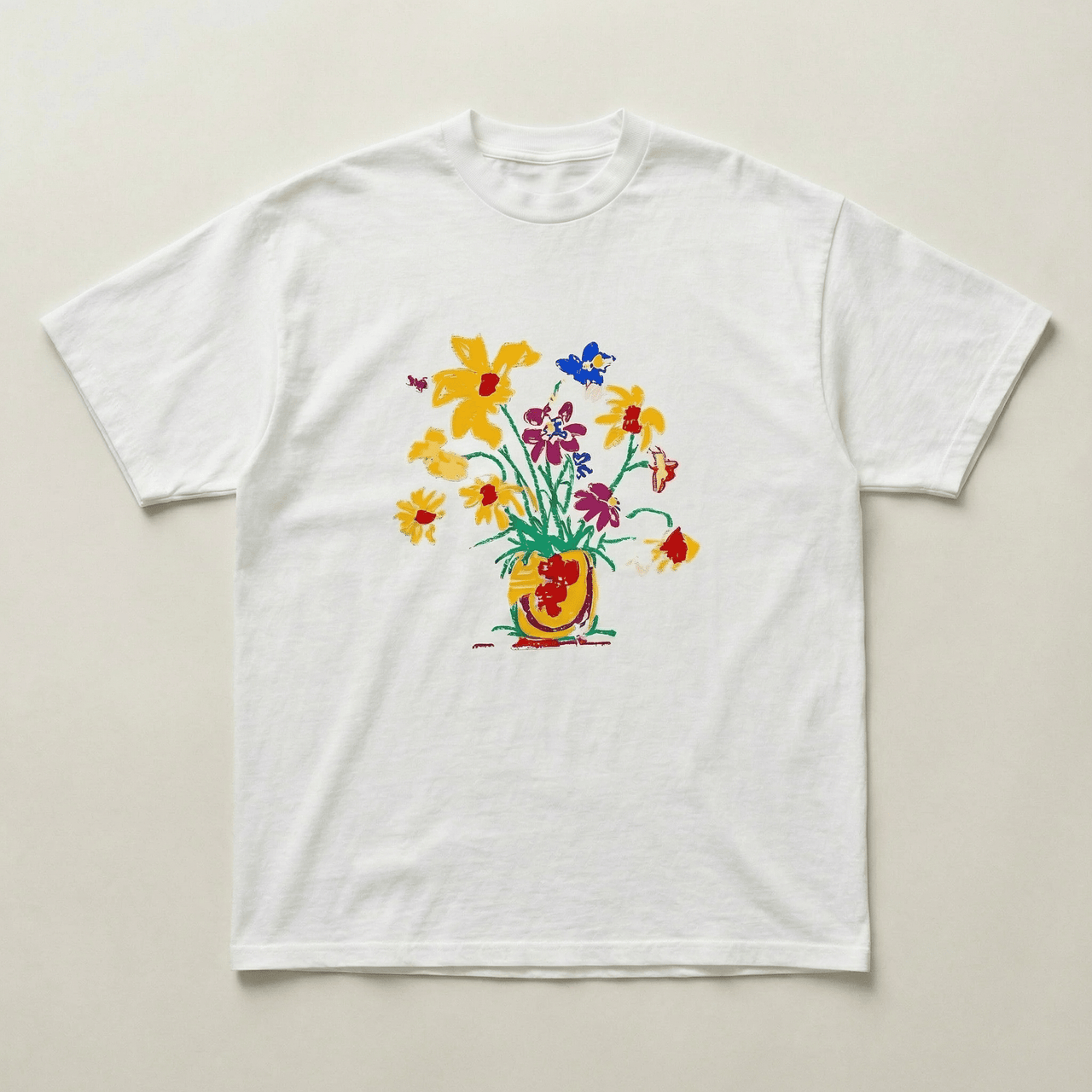 Yellow flower pot tee