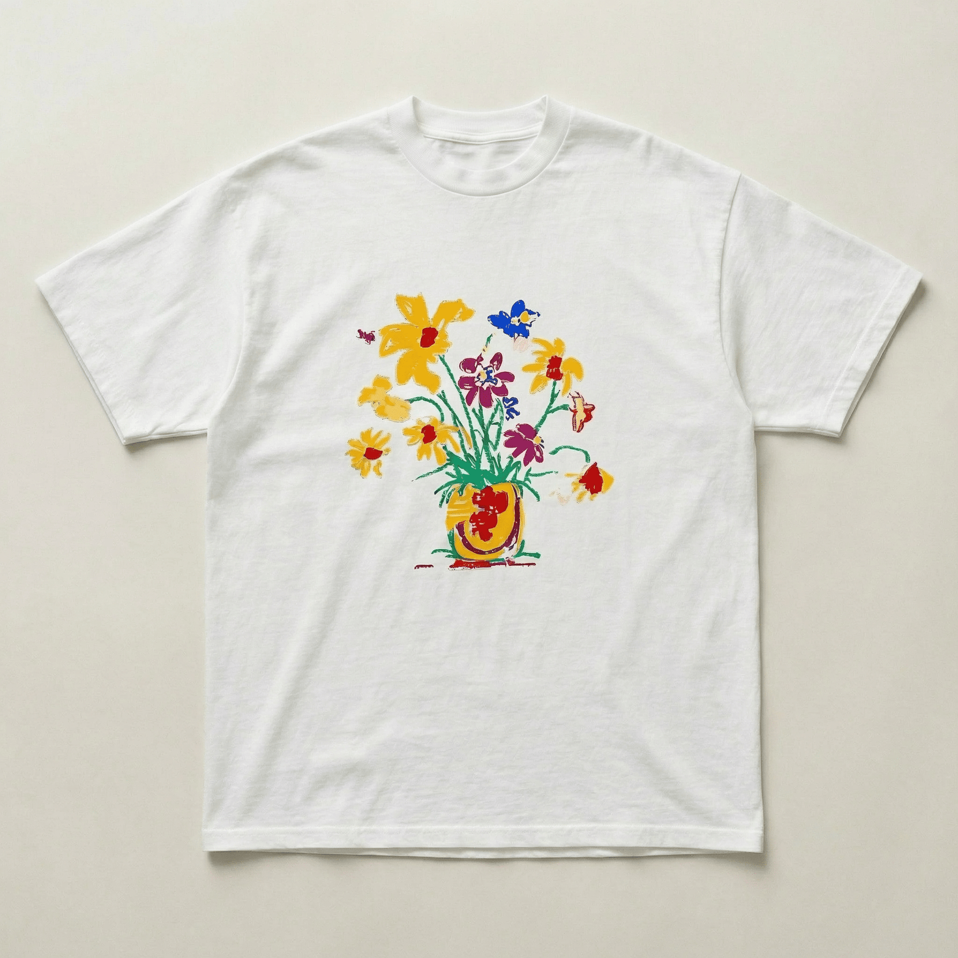 Yellow flower pot tee