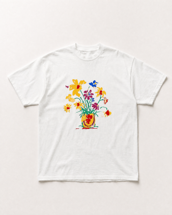 Yellow flower pot Heavyweight tee, parcu 280gsm heavyweight cotton tee